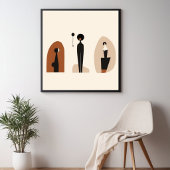 Aarde & Vorm – Minimalistische Botanische Kunst Poster