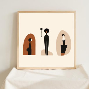 Aarde & Vorm – Minimalistische Botanische Kunst Poster