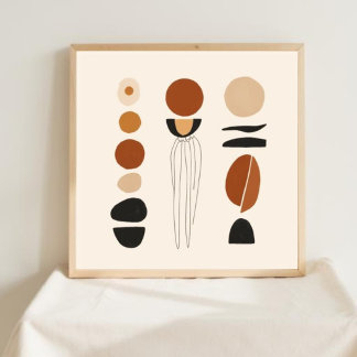 Aarde & Vorm – Minimalistische Botanische Kunst VI Poster