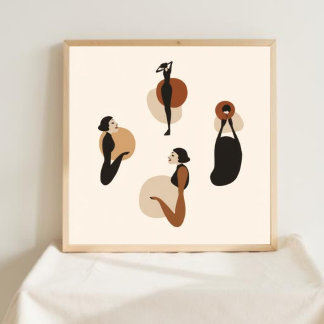 Aarde & Vorm – Minimalistische Botanische Kunst VI Poster