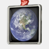 Aarde waarop het westerne halfrond is afgebeeld metalen ornament (Links)