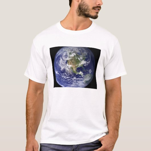 Aarde waarop het westerne halfrond is afgebeeld t-shirt (Voorkant)