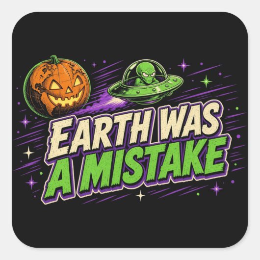 Aarde was een fout Alien UFO Sticker (Voorkant)