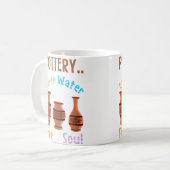 Aarde Water Vuur Aardewerk Ziel - Mooie Keramiek Koffiemok (Voorkant links)