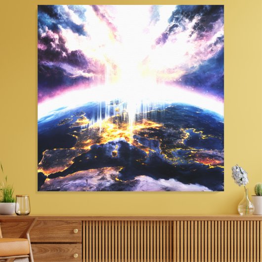 *~* Aarde Wereld Licht Celestial Kosmische AP70 Canvas Afdruk (Insitu (Woonkamer))