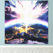 *~* Aarde Wereld Licht Celestial Kosmische AP70 Canvas Afdruk (Insitu (Houten vloer))