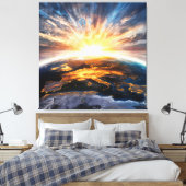 *~* Aarde Wereld Licht Celestial Kosmos AP70 Canvas Afdruk (Insitu (Slaapkamer))
