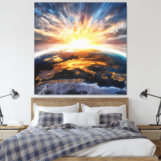 *~* Aarde Wereld Licht Celestial Kosmos AP70 Canvas Afdruk (Insitu (Slaapkamer))