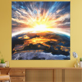 *~* Aarde Wereld Licht Celestial Kosmos AP70 Canvas Afdruk (Insitu (Woonkamer))
