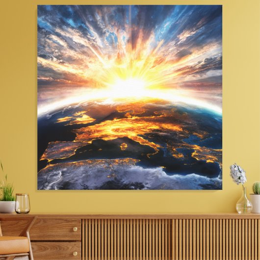 *~* Aarde Wereld Licht Celestial Kosmos AP70 Canvas Afdruk (Insitu (Woonkamer))