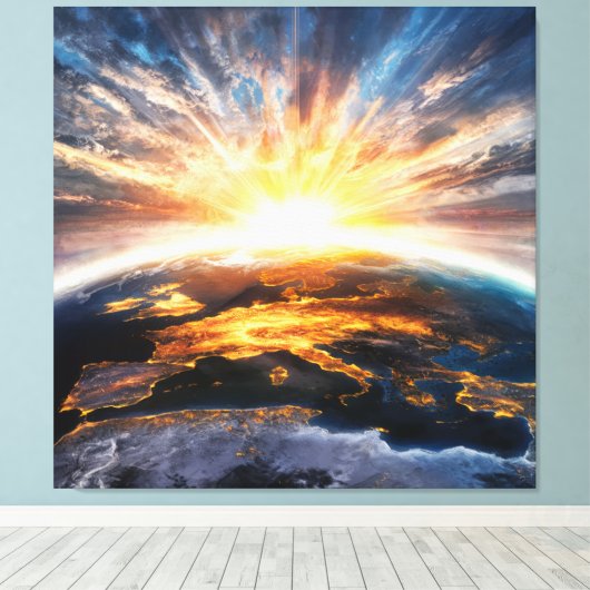 *~* Aarde Wereld Licht Celestial Kosmos AP70 Canvas Afdruk (Insitu (Houten vloer))