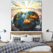 *~* Aarde Wereld Lichte Eenheid AP70 Goed Canvas Afdruk (Insitu (Slaapkamer))
