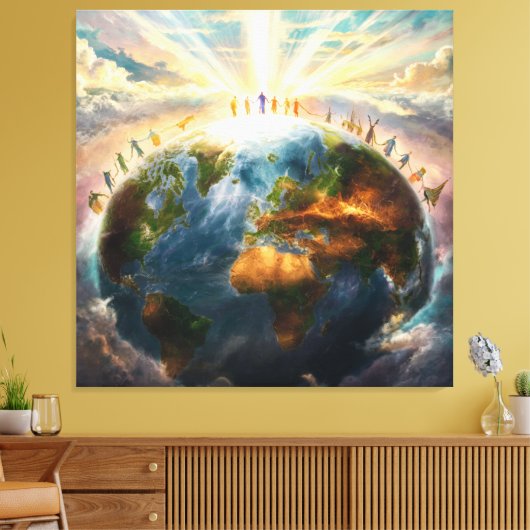 *~* Aarde Wereld Lichte Eenheid AP70 Goed Canvas Afdruk (Insitu (Woonkamer))