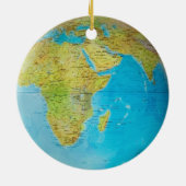 Aarde-Wereldbol 1 en 2 Keramisch Ornament (Achterkant)