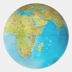 Aarde Wereldbol 2 Ronde Sticker