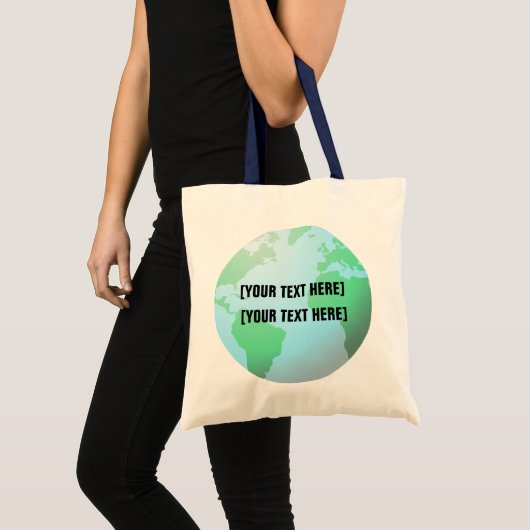 Aarde Wereldbol Achtergrond, voeg jouw tekst toe Tote Bag (Voorkant (product))