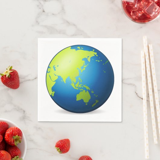 Aarde Wereldbol Azië - Emoji Servetten (Insitu)