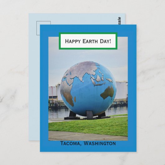 Aarde-Wereldbol Briefkaart (Voorkant / Achterkant)