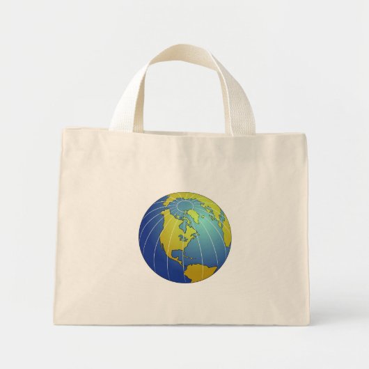 Aarde-Wereldbol Mini Tote Bag (Voorkant)