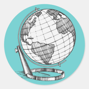 Aarde Wereldbol Ronde Sticker