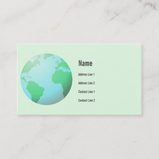 Aarde-Wereldbol-Visitekaartje Visitekaartje (Voorkant)