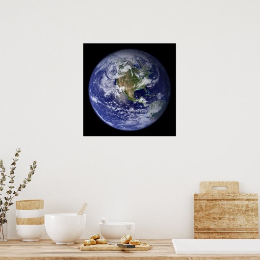 Aarde Westelijk Halfrond poster (Keuken)