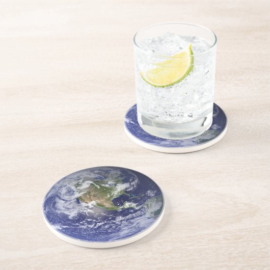 Aarde Western Hemisphere Sandstone Onderzetter (Zijkant)