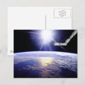 Aarde zoals die van het Ruimtestation wordt gezien Briefkaart (Voorkant / Achterkant)