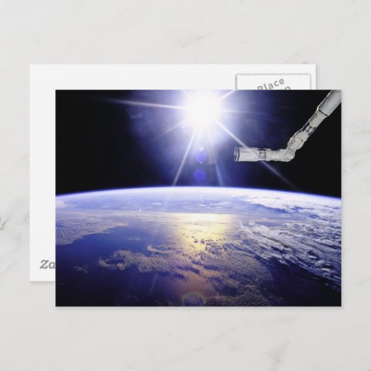 Aarde zoals die van het Ruimtestation wordt gezien Briefkaart (Voorkant / Achterkant)