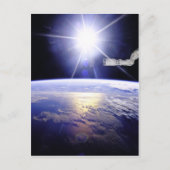 Aarde zoals gezien vanaf het ruimtestation briefkaart (Voorkant)