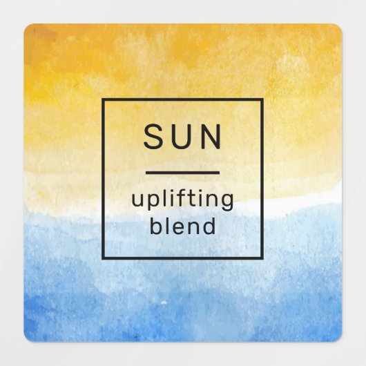 Aarde, Zon, en Hemel Etherische Olielabels Labels (Design 2)