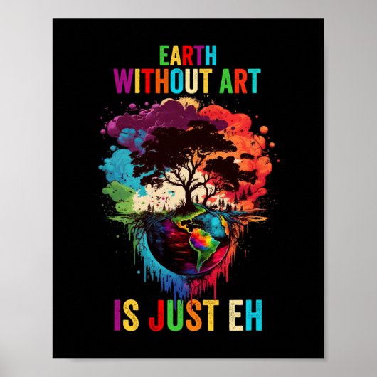 Aarde zonder kunst is gewoon een schilderende arti poster (Voorkant)