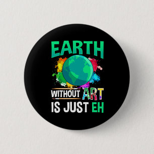 Aarde Zonder Kunst Is Gewoon Eh Grappige Kunstenaa Ronde Button 5,7 Cm