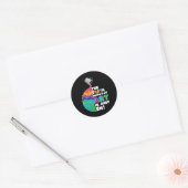 Aarde zonder kunst is gewoon kunst op aarde ronde sticker (Envelop)