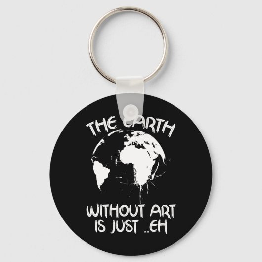 Aarde zonder kunst is gewoon kunst op aarde sleutelhanger (Voorkant)