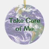 Aarde zorg voor me kerstversiering keramisch ornament (Voorkant)