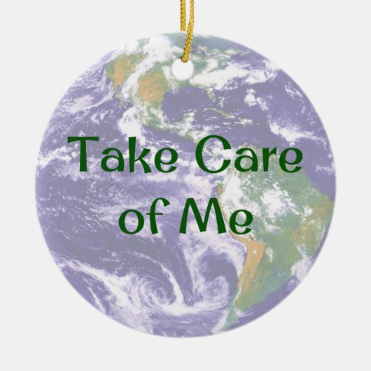 Aarde zorg voor me kerstversiering keramisch ornament (Voorkant)