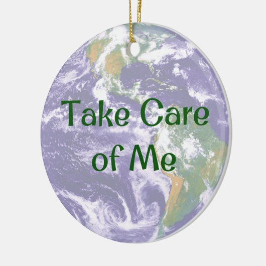 Aarde zorg voor me kerstversiering keramisch ornament (Links)