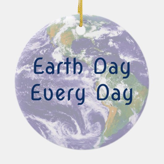 Aarde zorg voor me kerstversiering keramisch ornament (Achterkant)