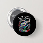 Aardedag 2025 Zee Schildpad Herstel Aarde Red De A Ronde Button 5,7 Cm (Voorkant /achterkant)