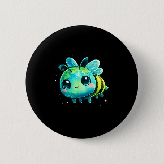 Aardedag 2026 bijen kunst ronde button 5,7 cm (Voorkant)