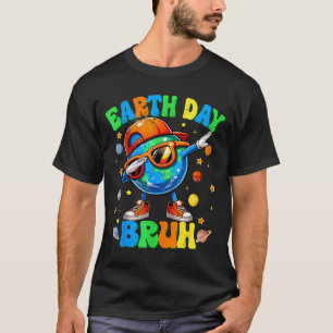 Aardedag bruh dabbing milieu recyclen plant t-shirt