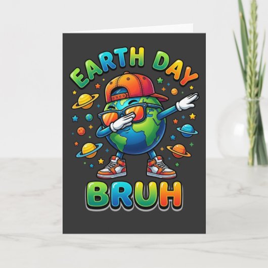 Aardedag Bruh grappige dabbing aarde cartoon cadea Kaart (Voorkant)
