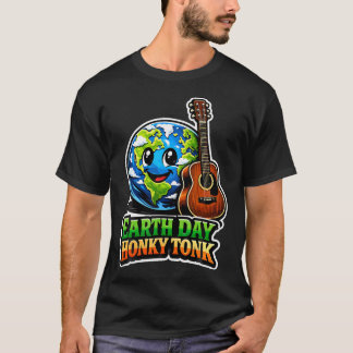 Aardedag Countrymuziek Gitaar Wereld Eco Vriendeli T-shirt