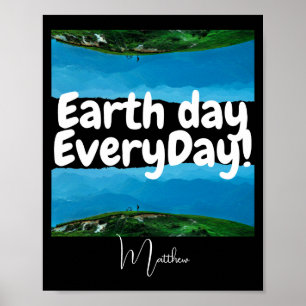 Aardedag Elke Dag Ga Groen Elegante Kunst Wetensch Poster