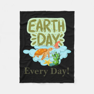 Aardedag Elke Dag Ga Groen Ons Planeet Redden Post Fleece Deken