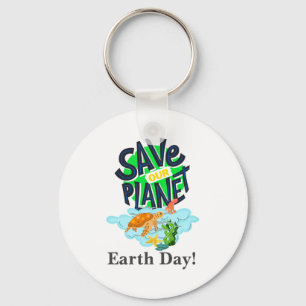 Aardedag Elke Dag Ga Groen Ons Planeet Redden Post Sleutelhanger