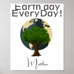 Aardedag Elke Dag Ga Groen Ons Planeet Redden T-Sh Poster