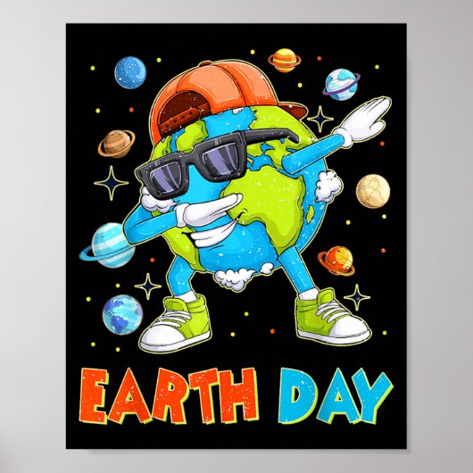 Aardedag Elke Dag Grappige Dabbing Aarde Jongens K Poster (Voorkant)