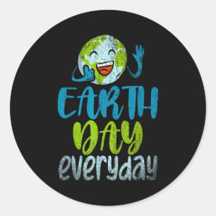 Aardedag elke dag planeetjubileum grappige aarde ronde sticker
